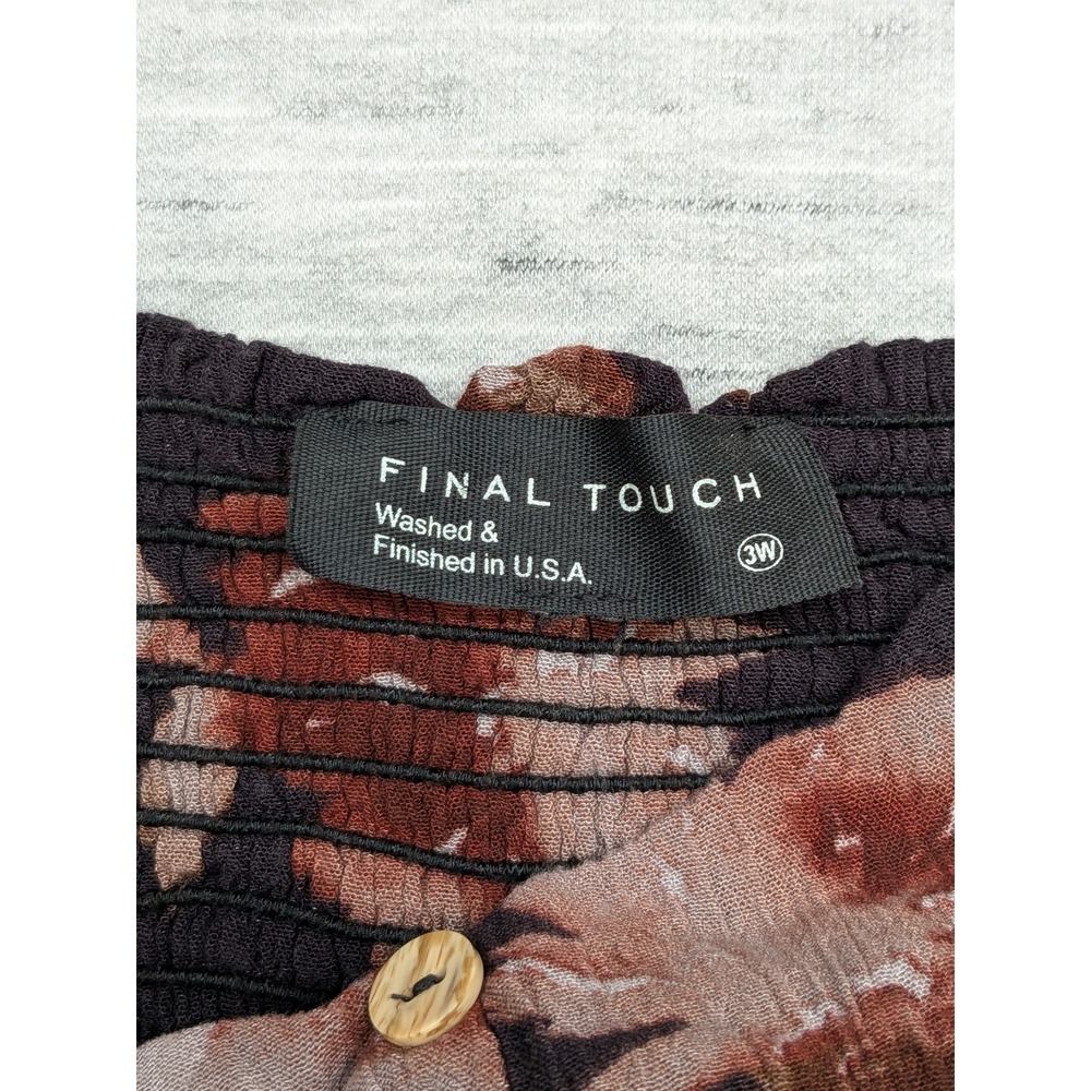 Final Touch Dress Womens 3XL Black Floral Sleeveless‎ Button Front Boho Maxi 3X - Picture 4 of 7